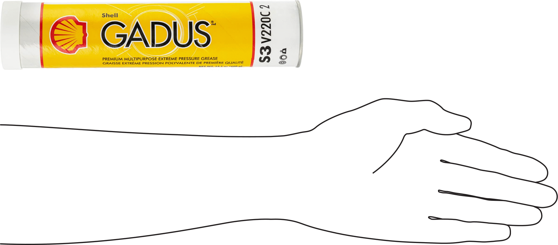 Lityum Kalınlaştırıcılı Kabuk Gres Yağı, Gadus S3 V220C, NLGI Sınıf 2, 14 FL. oz.
