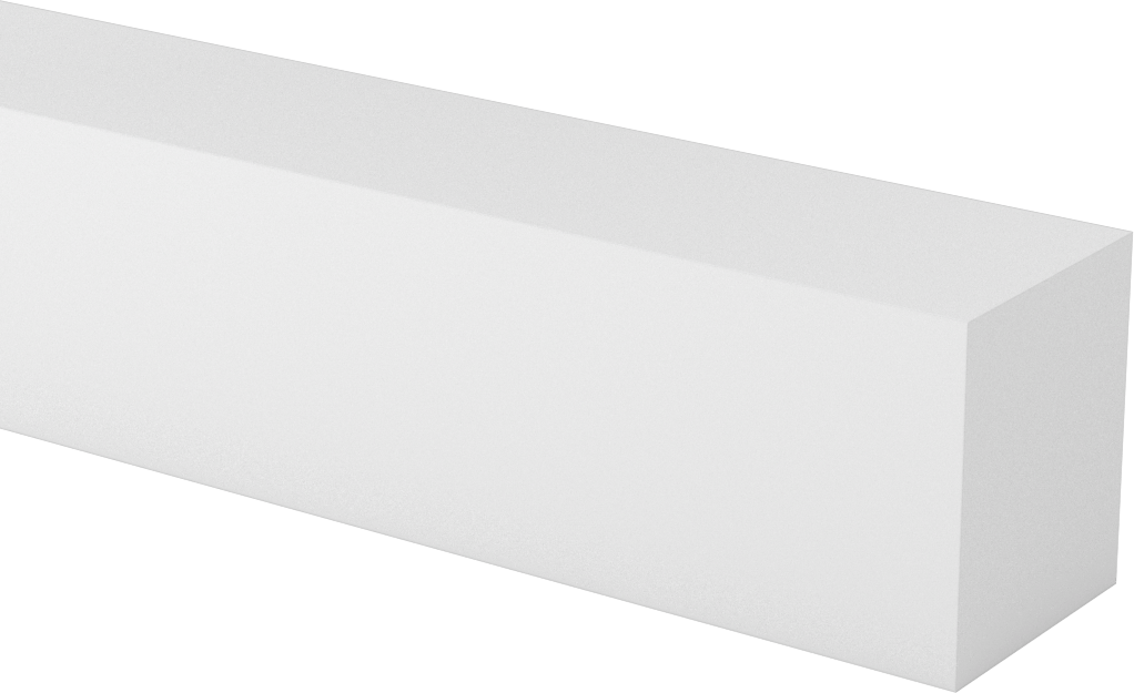 Neme Dayanıklı HDPE Çubuk, 1-1/2" Genişlik, 1-3/4" Kalınlık