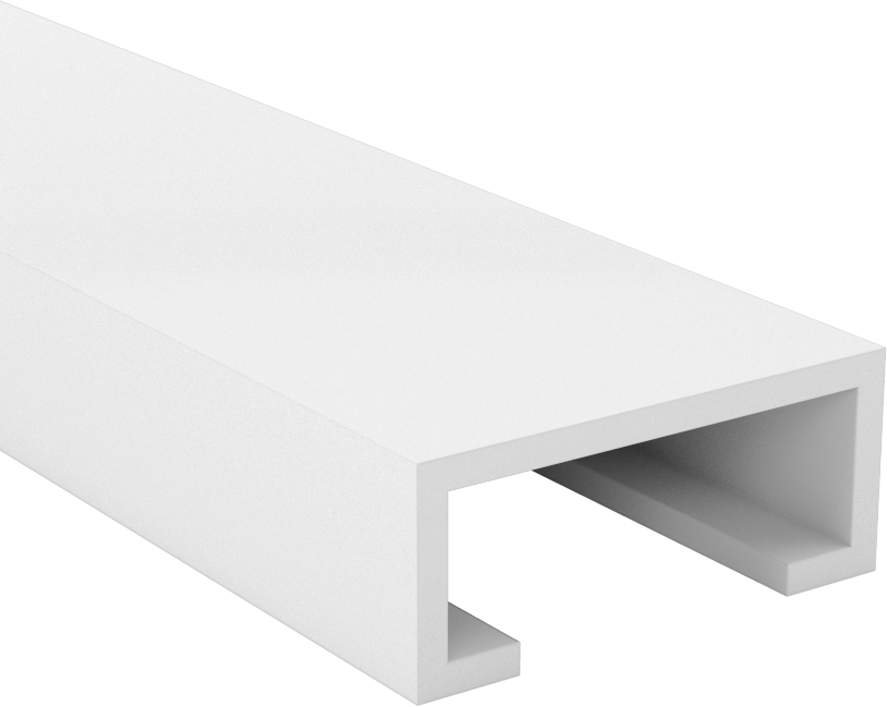 Yiyecek ve İçecek için Plastik Kenar Çıtası, 1-33/64“ Genişlik x 33/64” İç Yükseklik
