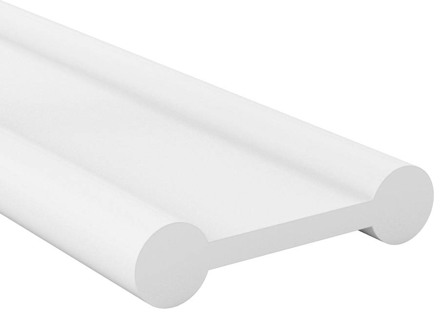 Yiyecek ve İçecek için Plastik Kenar Çıtası, 3-1/4" Dış Genişlik, 1/4" Dış Yükseklik