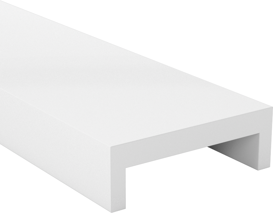 Yiyecek ve İçecek için Plastik Kenar Çıtası, 2-1/2“ Genişlik x 5/8” İç Yükseklik