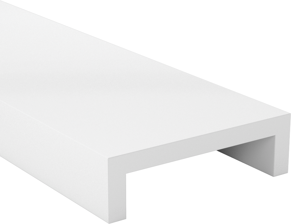 Yiyecek ve İçecek için Plastik Kenar Çıtası, 3-1/2“ Genişlik x 7/8” İç Yükseklik