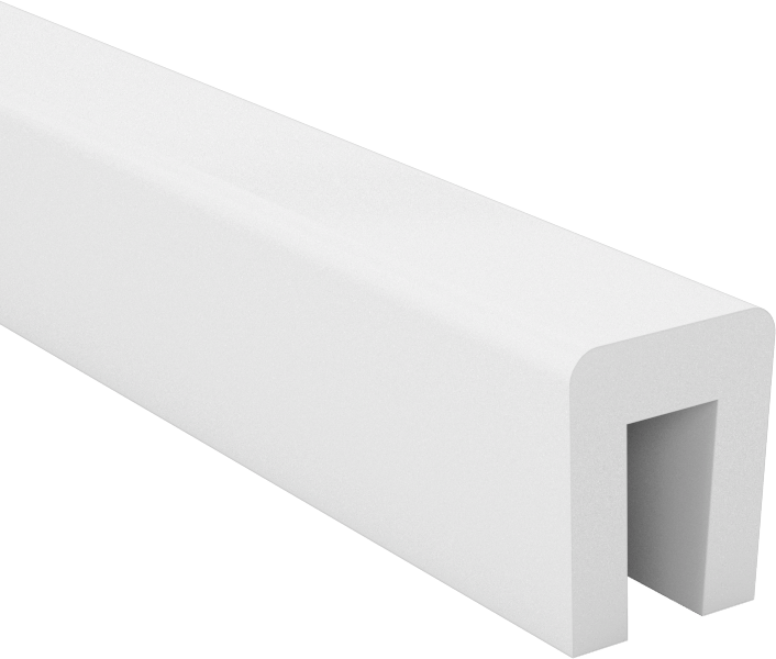 Yiyecek ve İçecek için Plastik Kenar Çıtası, 1/8“ Genişlik x 1/4” İç Yükseklik