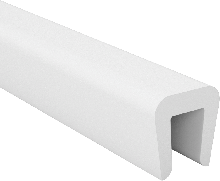 Yiyecek ve İçecek için Plastik Kenar Çıtası, 1/4“ Genişlik x 3/8” İç Yükseklik, 1/2“ Genişlik x 1/2” Dış Yükseklik