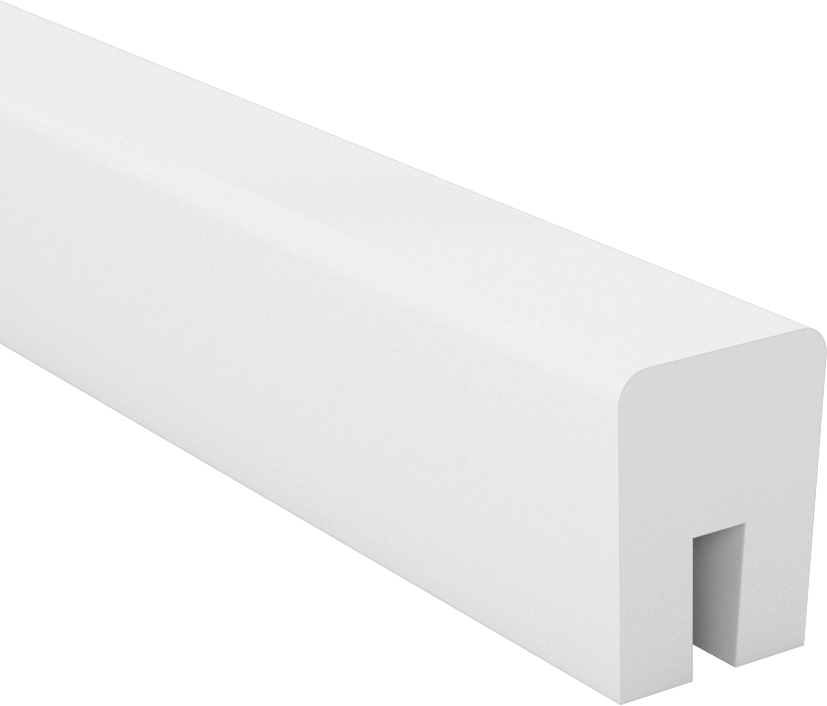 Yiyecek ve İçecek için Plastik Kenar Çıtası, 5/32“ Genişlik x 23/64” İç Yükseklik