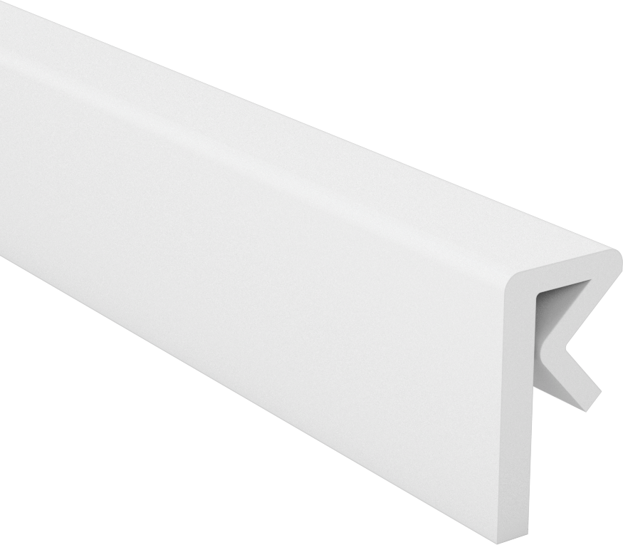 Yiyecek ve İçecek için Plastik Kenar Çıtası, 1/4“ Genişlik x 1/2” İç Yükseklik, 19/32" Dış Genişlik