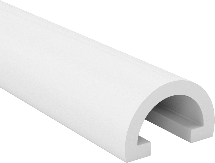 Yiyecek ve İçecek için Plastik Kenar Çıtası, 5/8" İç Genişlik, 13/16“ Genişlik x 17/32” Dış Yükseklik