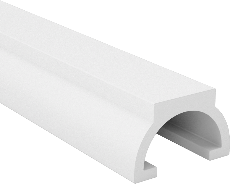 Yiyecek ve İçecek için Plastik Kenar Çıtası, 13/16" İç Genişlik, 1 inç Genişlik x 5/8 inç Dış Yükseklik