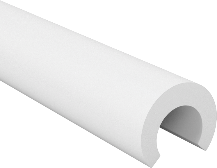 Yiyecek ve İçecek için Plastik Kenar Çıtası, 3/8" İç Genişlik, 39/64" Dış Genişlik