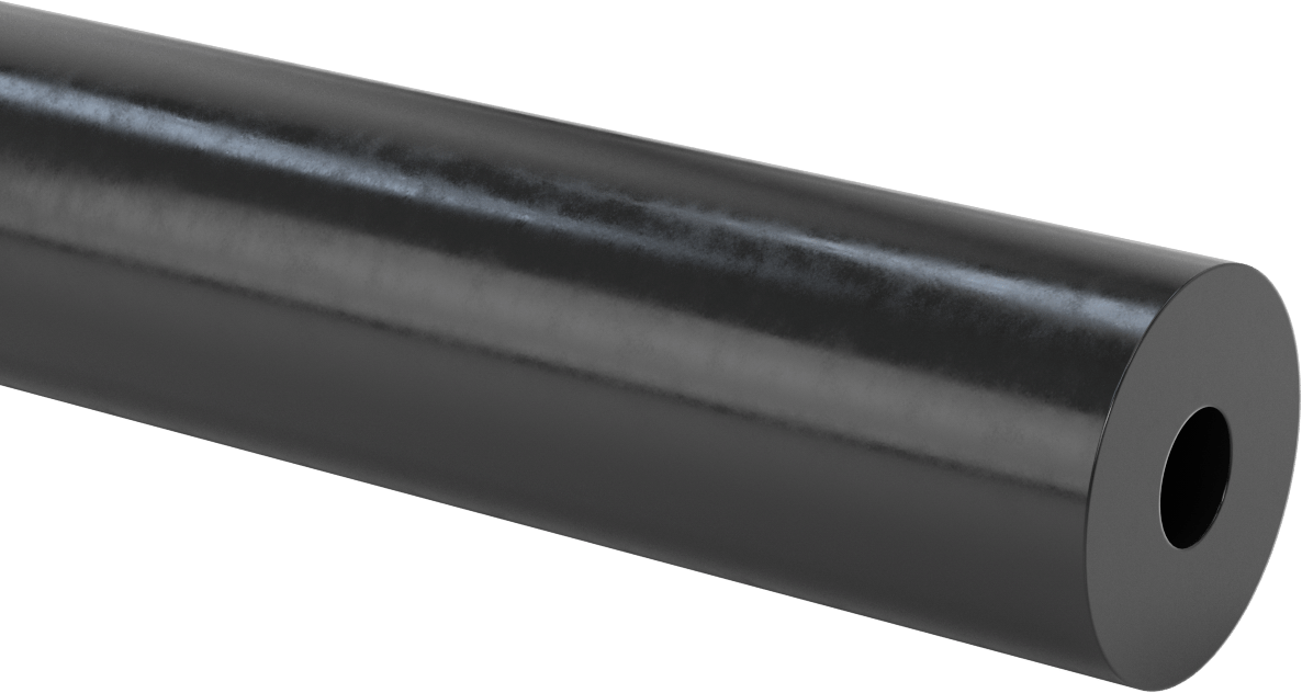 Yağa Dayanıklı Buna-N Kauçuk Yuvarlak Tüp, 36" Uzunluk, 3" OD, 1" ID, ASTM D2000