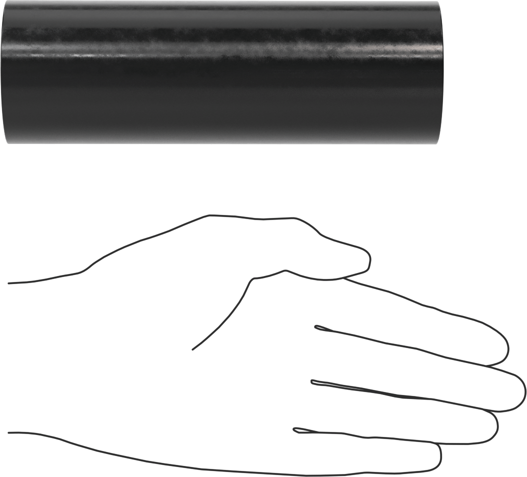 Yağa Dayanıklı Buna-N Kauçuk Yuvarlak Tüp, 6 inç Uzunluk, 2" OD, 3/8" ID, ASTM D2000