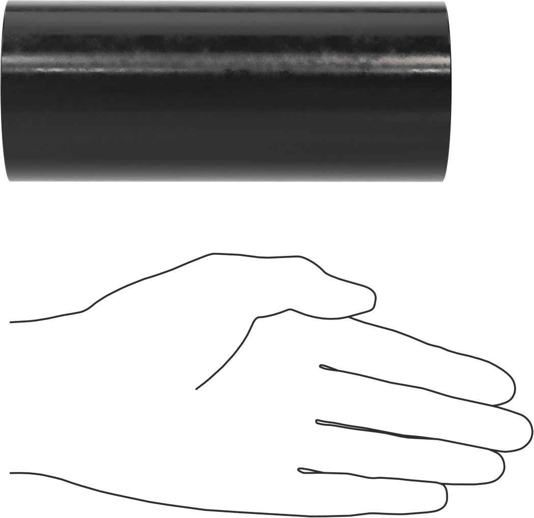 Yağa Dayanıklı Buna-N Kauçuk Yuvarlak Tüp, 6 inç Uzunluk, 2-1/2" OD, 3/4" ID, ASTM D2000