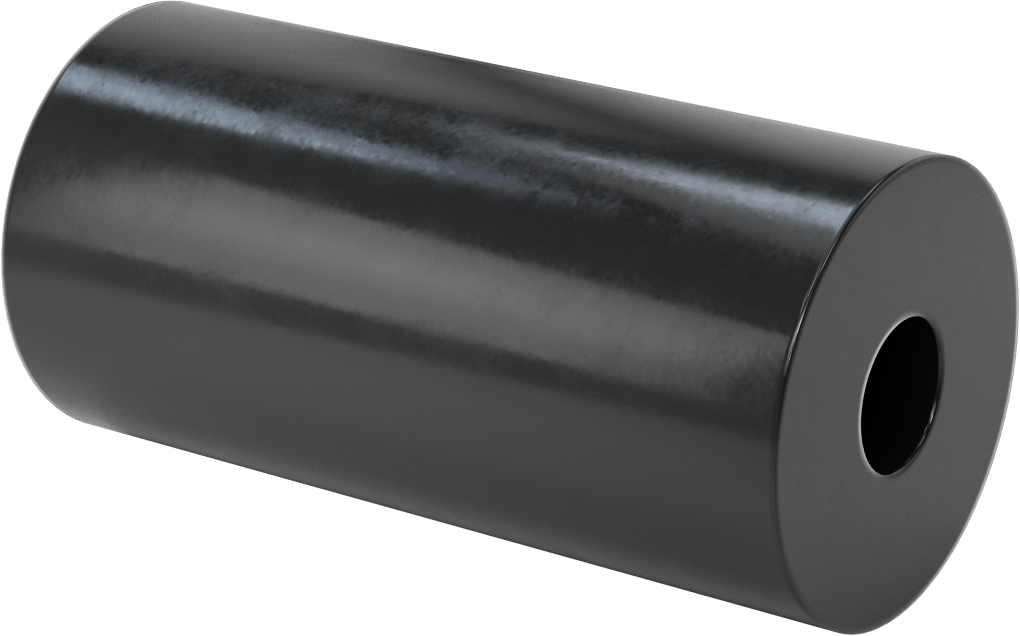 Yağa Dayanıklı Buna-N Kauçuk Yuvarlak Tüp, 6 inç Uzunluk, 3" OD, 1" ID, ASTM D2000