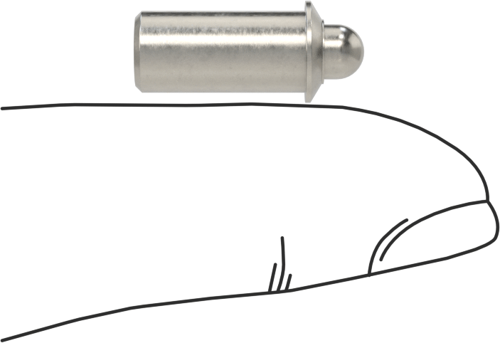 Basınçlı Paslanmaz Çelik Gövde Uzun Burunlu Yaylı Piston, Paslanmaz Çelik Burun, 0,25 inç Gövde Çapı, 1,3-3 lb Burun Kuvveti