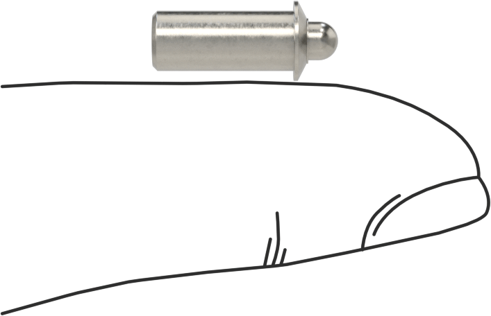 Basınçlı Paslanmaz Çelik Gövde Uzun Burunlu Yaylı Piston, Paslanmaz Çelik Burun, 0,188 inç Gövde Çapı, 1,5-4,5 lb Burun Kuvveti