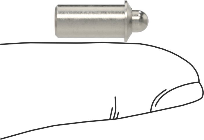 Basınçlı Paslanmaz Çelik Gövde Uzun Burunlu Yaylı Piston, Paslanmaz Çelik Burun, 0,25 inç Gövde Çapı, 2,5-6 lb Burun Kuvveti