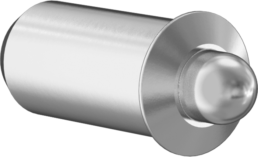 Basınçlı Paslanmaz Çelik Gövde Uzun Burunlu Yaylı Piston, Paslanmaz Çelik Burun, 0,312 inç Gövde Çapı, 4-10 lb Burun Kuvveti