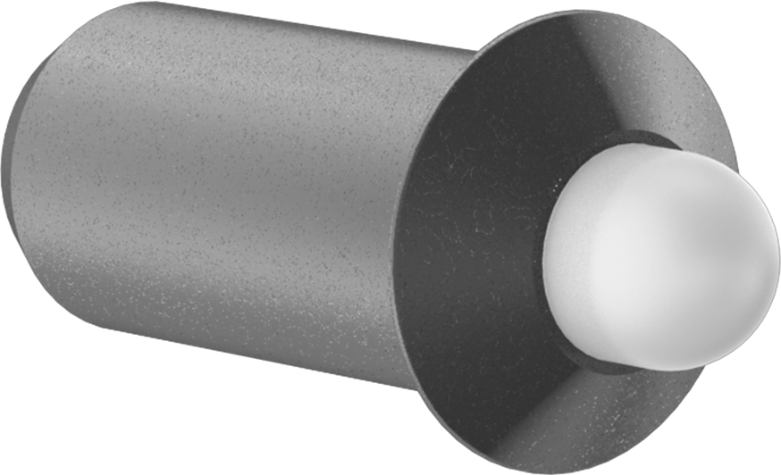 Presle Takılan Uzun Burunlu Yaylı Piston, Çelik Gövde, Asetal Plastik Burun, 0,38" Gövde Çapı, 2,5-7 lb Kuvvet