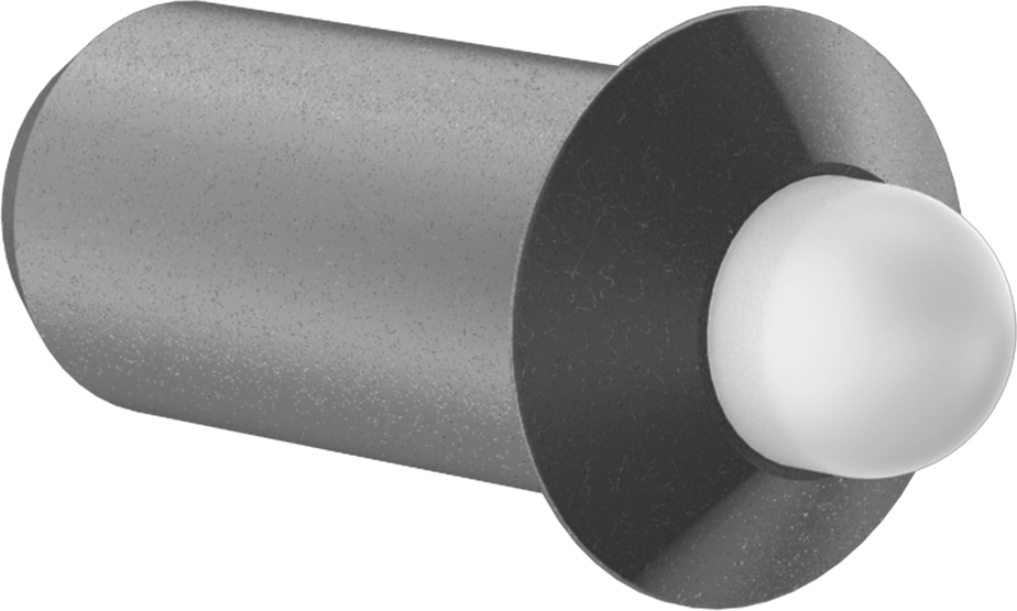 Presle Takılan Uzun Burunlu Yaylı Piston, Çelik Gövde, Asetal Plastik Burun, 0,5" Gövde Çapı, 4 ila 9 lb. Kuvvet