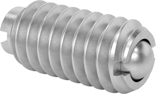 316 Paslanmaz Çelik Oluklu Top Burunlu Yaylı Piston, 8-32 Diş
