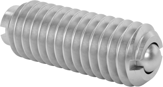316 Paslanmaz Çelik Oluklu Top Burunlu Yaylı Piston, 10-32 Diş, 2-5 lb. Burun Kuvveti