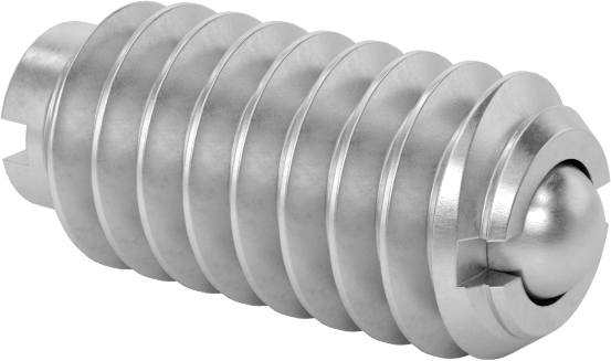 316 Paslanmaz Çelik Oluklu Top Burunlu Yaylı Piston, 1/4"-20 Diş, 4-12 lb. Burun Kuvveti