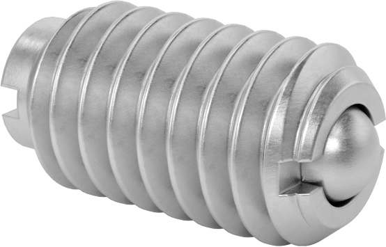 316 Paslanmaz Çelik Oluklu Top Burunlu Yaylı Piston, 5/16"-18 Diş