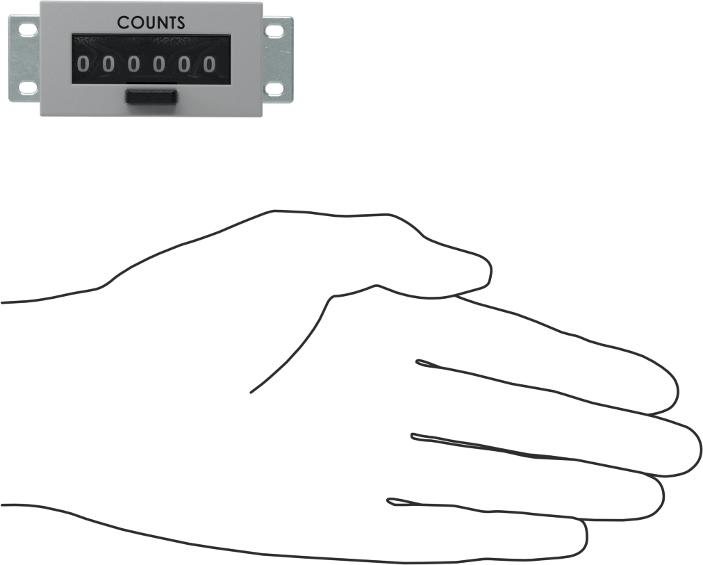 Tel Uçlu Elektrikle Çalışan Sayaç, Yüzeye Montaj, 1,2“ x 3,1” x 2,9" Toplam, 120V AC
