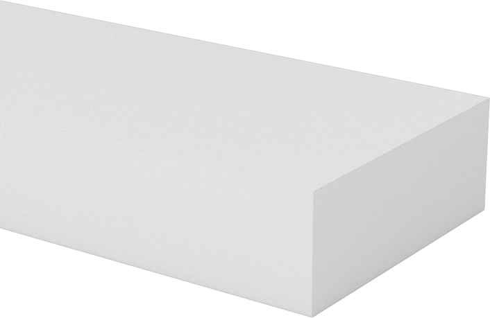 İşlenmesi Kolay Aşınmaya Dayanıklı Döküm Naylon Çubuk, 1" Genişlik, 3/8" Kalınlık