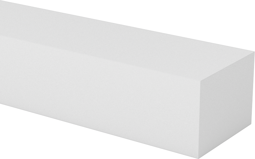 İşlenmesi Kolay Aşınmaya Dayanıklı Döküm Naylon Çubuk, 1" Genişlik, 3/4" Kalınlık