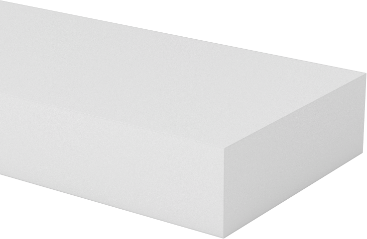 İşlenmesi Kolay Aşınmaya Dayanıklı Döküm Naylon Çubuk, 1-1/2" Genişlik, 1/2" Kalınlık