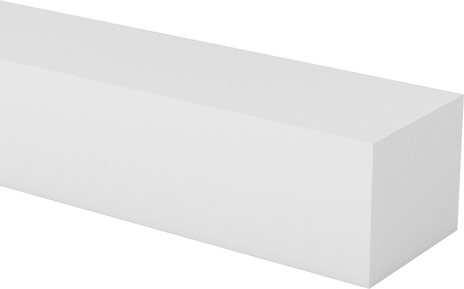 İşlenmesi Kolay Aşınmaya Dayanıklı Döküm Naylon Çubuk, 1-1/2" Genişlik, 1-1/4" Kalınlık