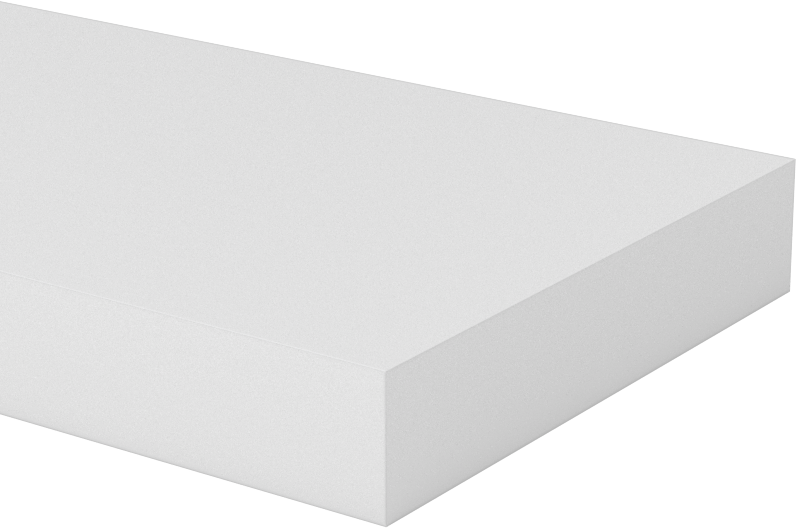 İşlenmesi Kolay Aşınmaya Dayanıklı Döküm Naylon Çubuk, 2-1/2" Genişlik, 1/2" Kalınlık