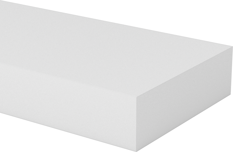 İşlenmesi Kolay Aşınmaya Dayanıklı Döküm Naylon Çubuk, 2-1/2" Genişlik, 3/4" Kalınlık