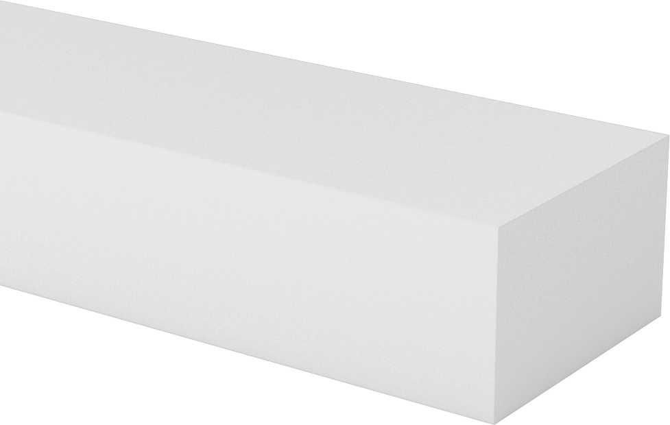 İşlenmesi Kolay Aşınmaya Dayanıklı Döküm Naylon Çubuk, 2-1/2" Genişlik, 1-1/2" Kalınlık
