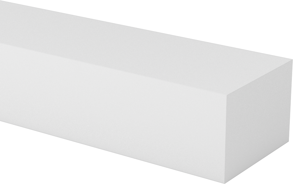 İşlenmesi Kolay Aşınmaya Dayanıklı Döküm Naylon Çubuk, 2-1/2" Genişlik, 1-3/4" Kalınlık