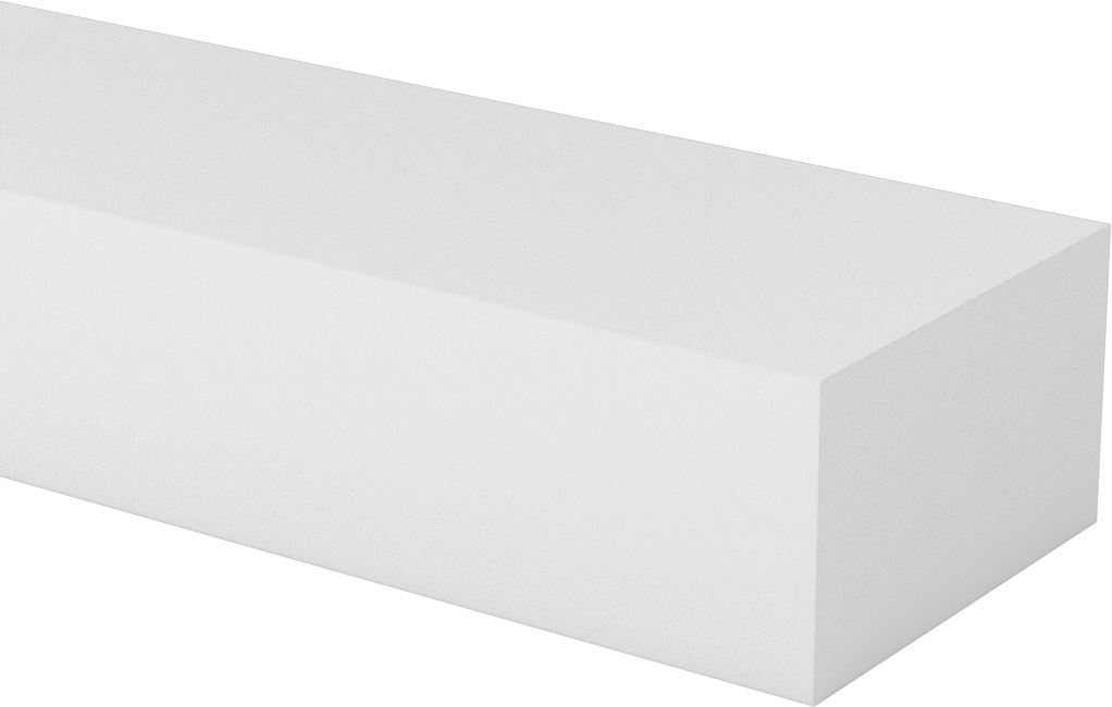 İşlenmesi Kolay Aşınmaya Dayanıklı Döküm Naylon Çubuk, 3" Genişlik, 1-3/4" Kalınlık