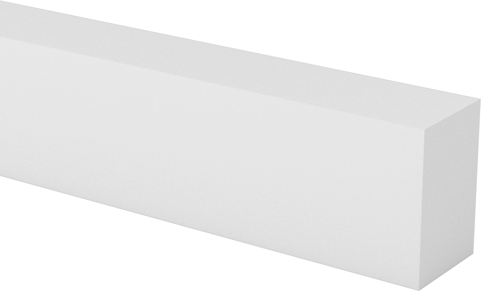 İşlenmesi Kolay Aşınmaya Dayanıklı Döküm Naylon Çubuk, 1" Genişlik, 1-1/2" Kalınlık
