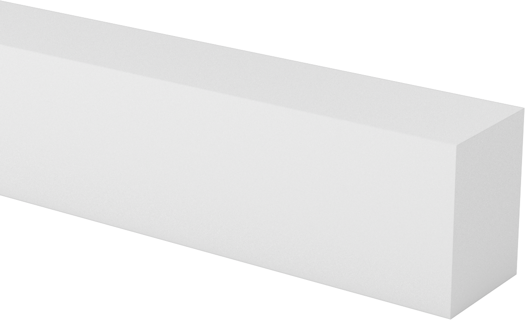 İşlenmesi Kolay Aşınmaya Dayanıklı Döküm Naylon Çubuk, 1-1/2" Genişlik, 2" Kalın