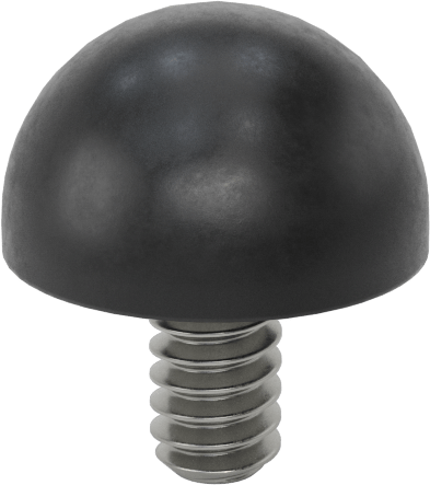 SBR Kauçuk Dişli Saplamalı Tamponlar, 6-32 Diş Boyutu, 1/4" Diş Uzunluğu, 7/16" OD, Durometre 40A