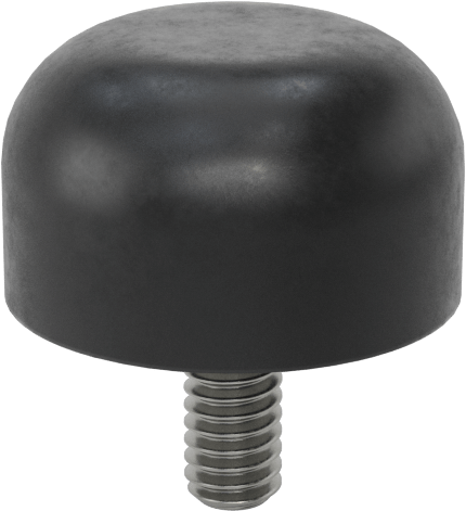 SBR Kauçuk Dişli Saplamalı Tamponlar, 8-32 Diş Boyutu, 3/8" Diş Uzunluğu, 3/4" OD, Durometre 40A