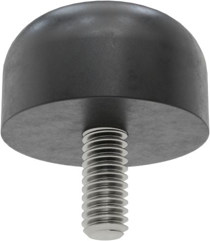 SBR Kauçuk Dişli Saplamalı Tamponlar, 8-32 Diş Boyutu, 3/8" Diş Uzunluğu, 3/4" OD, Durometre 40A