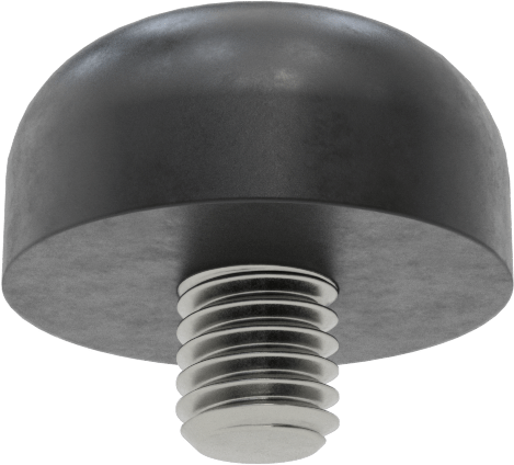 SBR Kauçuk Dişli Saplamalı Tamponlar, M6 Diş Boyutu, 1/4" Diş Uzunluğu, 3/4" OD, Durometre 40A