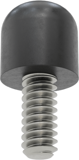 SBR Kauçuk Dişli Saplamalı Tamponlar, 4-40 Diş Boyutu, 1/4" Diş Uzunluğu, 1/4" OD, Durometre 70A