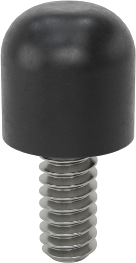SBR Kauçuk Dişli Saplamalı Tamponlar, 4-40 Diş Boyutu, 1/4" Diş Uzunluğu, 1/4" OD, Durometre 70A