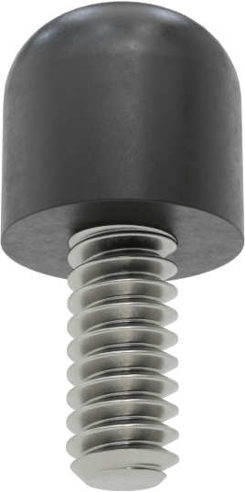 SBR Kauçuk Dişli Saplamalı Tamponlar, 4-40 Diş Boyutu, 1/4" Diş Uzunluğu, 1/4" OD, Durometre 40A