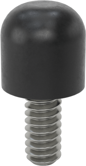 SBR Kauçuk Dişli Saplamalı Tamponlar, 4-40 Diş Boyutu, 1/4" Diş Uzunluğu, 1/4" OD, Durometre 40A