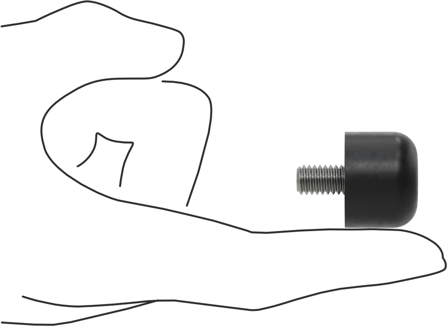 SBR Kauçuk Dişli Saplamalı Tamponlar, 5/16"-18 Diş Boyutu, 1/2" Diş Uzunluğu, 1" OD, Durometre 70A