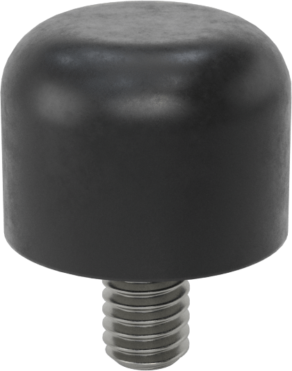 SBR Kauçuk Dişli Saplamalı Tamponlar, 5/16"-18 Diş Boyutu, 1/2" Diş Uzunluğu, 1" OD, Durometre 70A