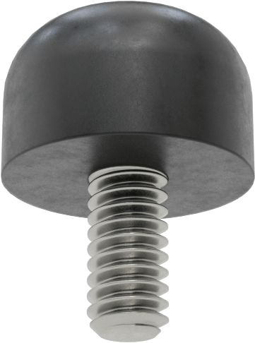SBR Kauçuk Dişli Saplamalı Tamponlar, M3 Diş Boyutu, 1/4" Diş Uzunluğu, 3/8" OD, Durometre 70A